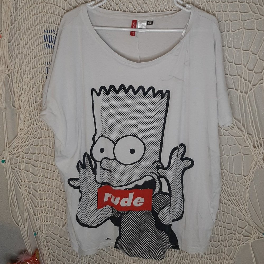 H&M Bart Simpson Pop Art T Shirt fits L
